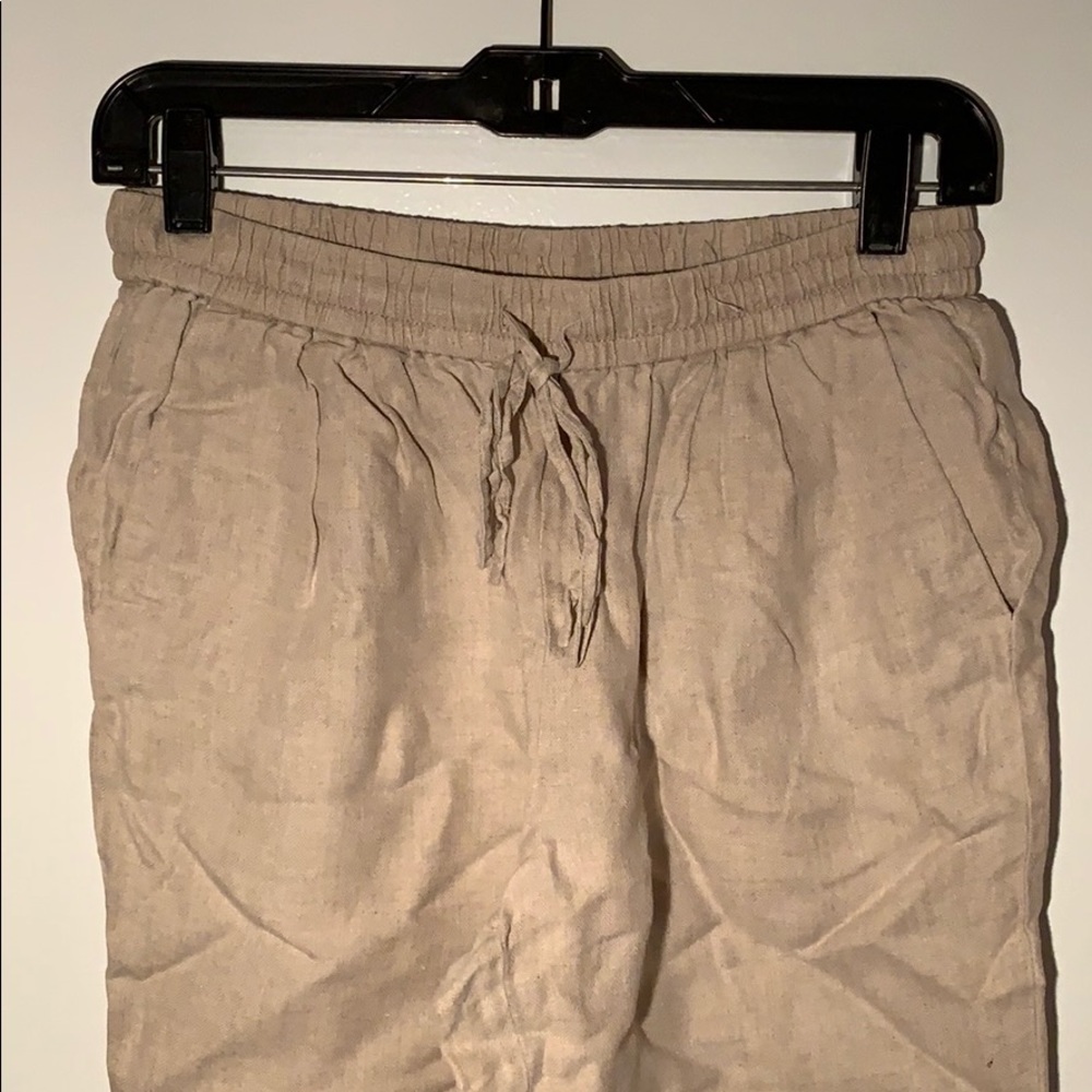 Tan linen pants
